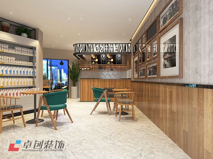 700平科技公司辦公室裝修咖啡便利店效果圖 
