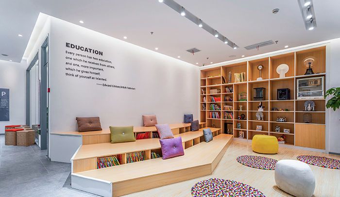 培訓機構裝修效果圖，少兒培訓學校教育機構室內(nèi)裝修設計圖