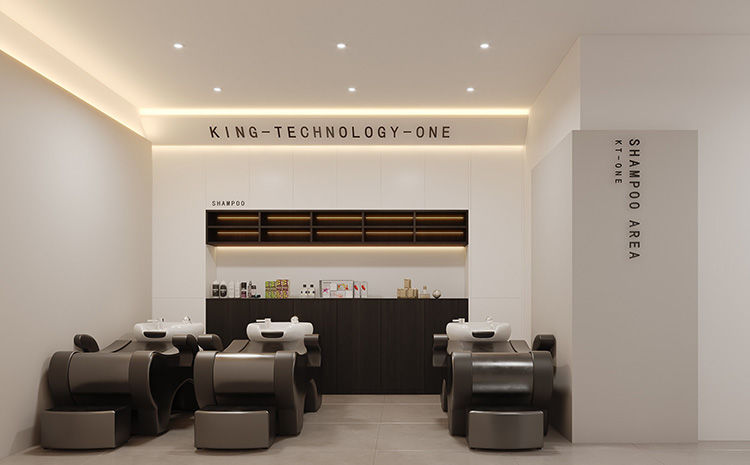 合肥裝修公司分享，100㎡美發(fā)店的時尚設計方案
